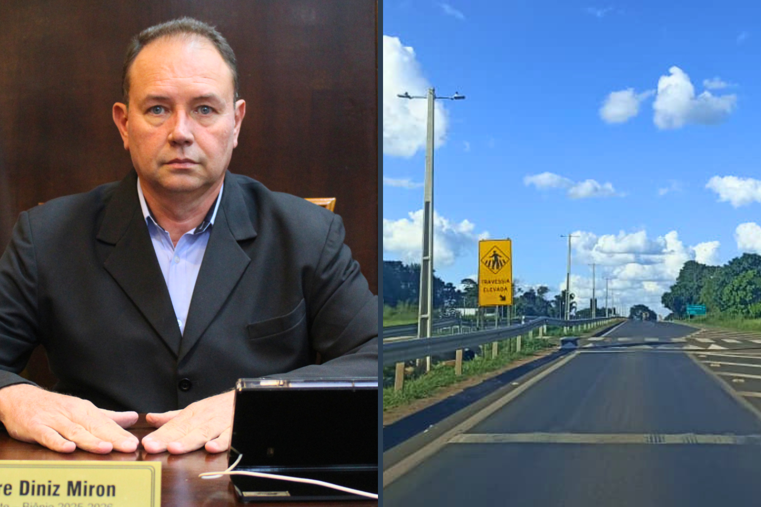 Vereador Miron solicita ao DER implantação de lombadas antes da passagem de pedestres na Rodovia SP 321 "Cezário José de Castilho" próximo aos bairros Jardim São José e Jardim Esplanada