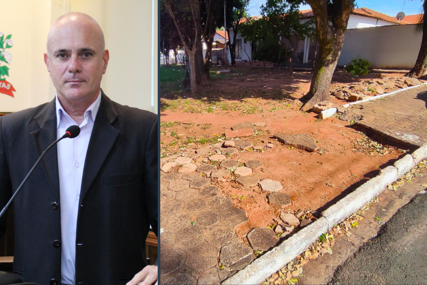 Vereador Kall Rigamonti solicita ao Executivo Municipal reparos na calçada e instalação de banco na Praça Pedro Rigamonti no Jardim Cecap