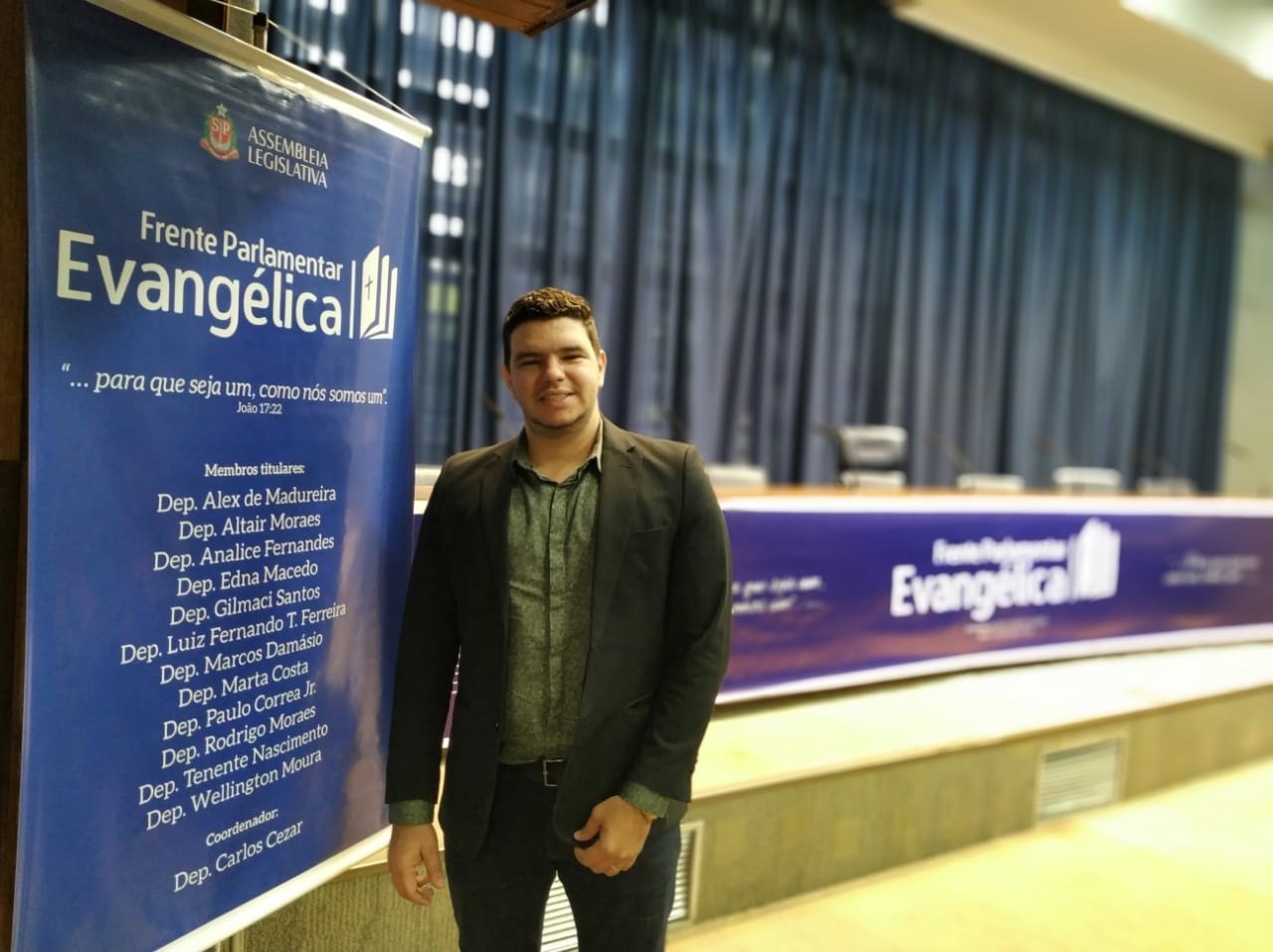 Vereador Pastor Celso Júnior participa de cerimônia de lançamento da Frente Parlamentar Evangélica na Alesp