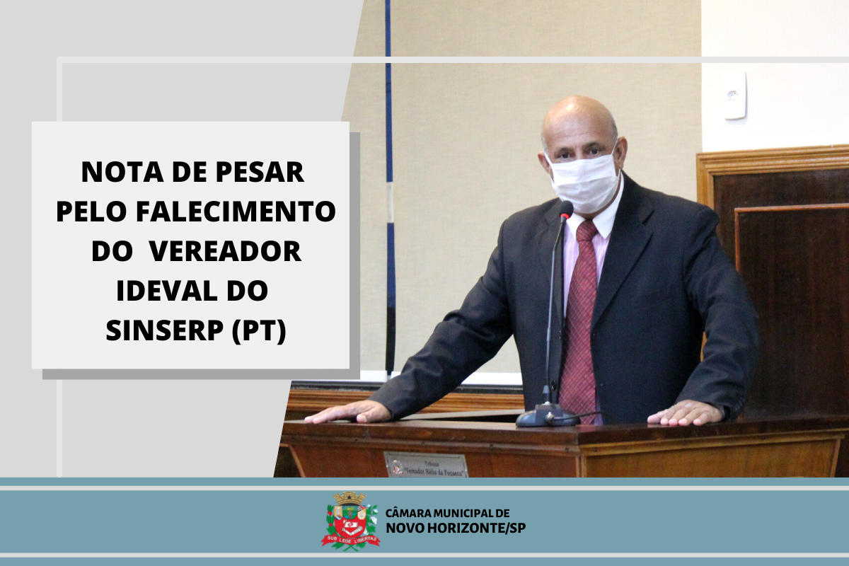 Nota de Pesar pelo falecimento do Vereador Ideval do Sinserp