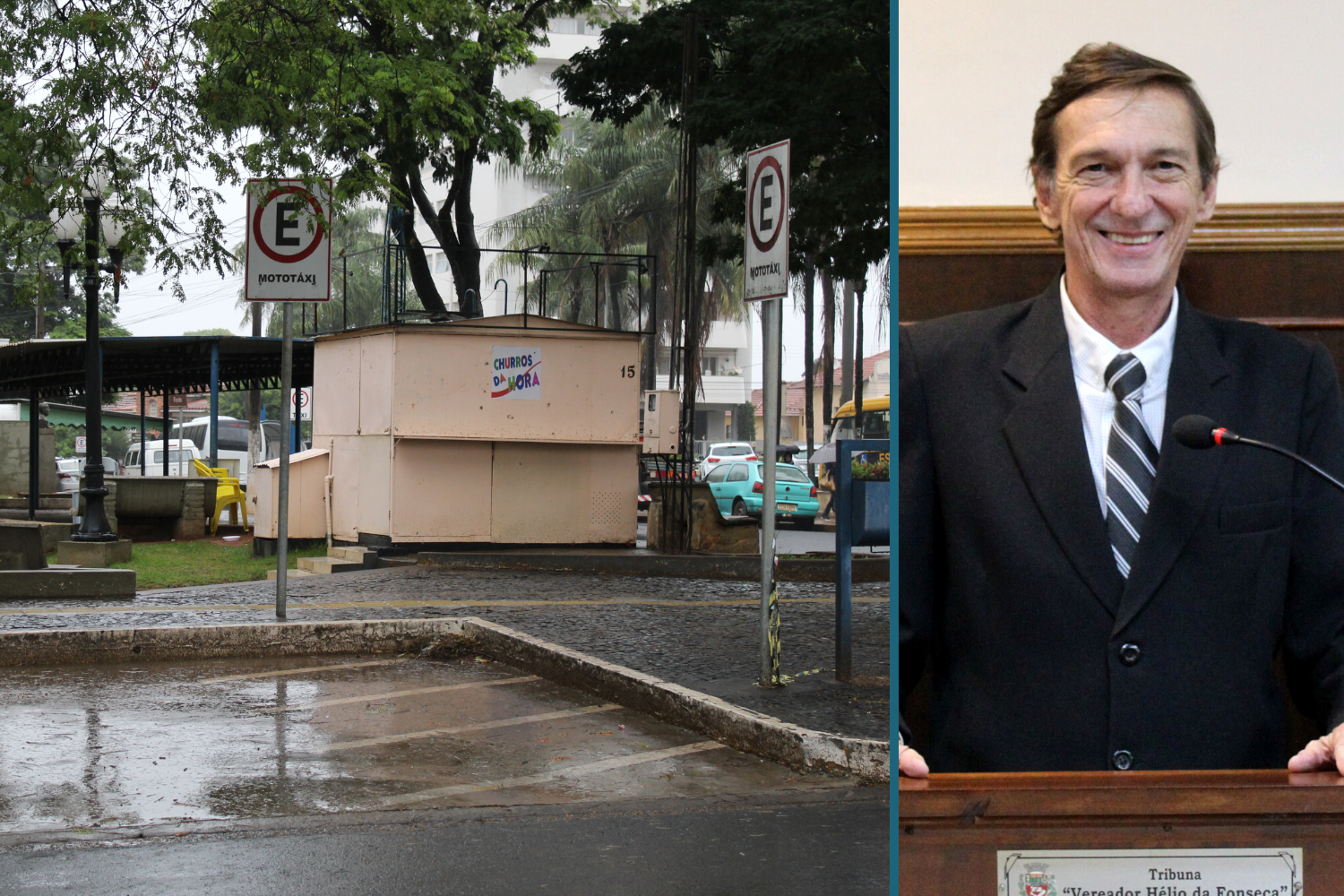 Vereador Vasquinho solicita ao Prefeito Fabiano Belentani construção de cobertura para ponto de mototáxi na Praça Dr. Euclydes Cardoso Castilho