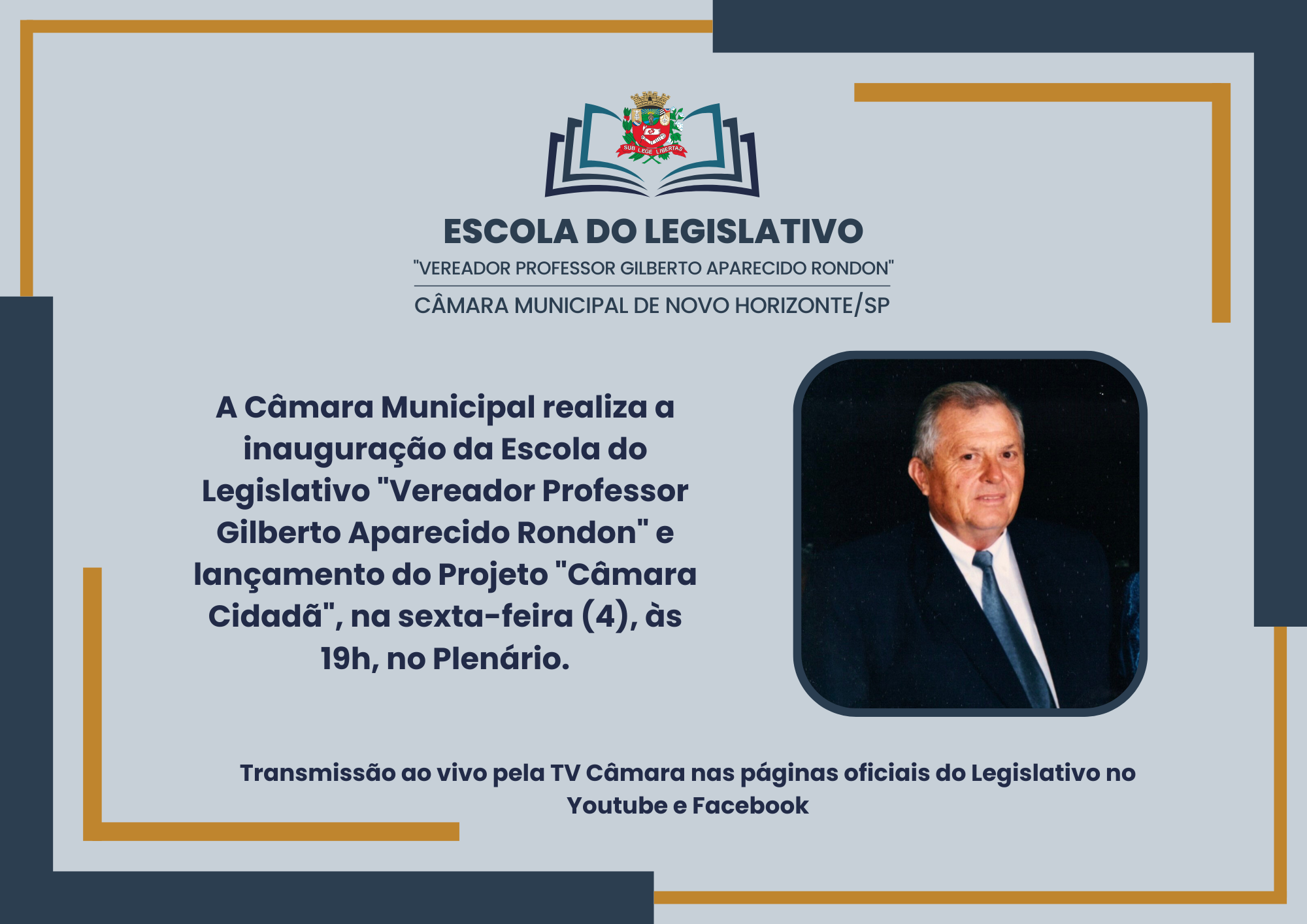Câmara irá realizar inauguração da Escola do Legislativo "Vereador Professor Gilberto Aparecido Rondon"