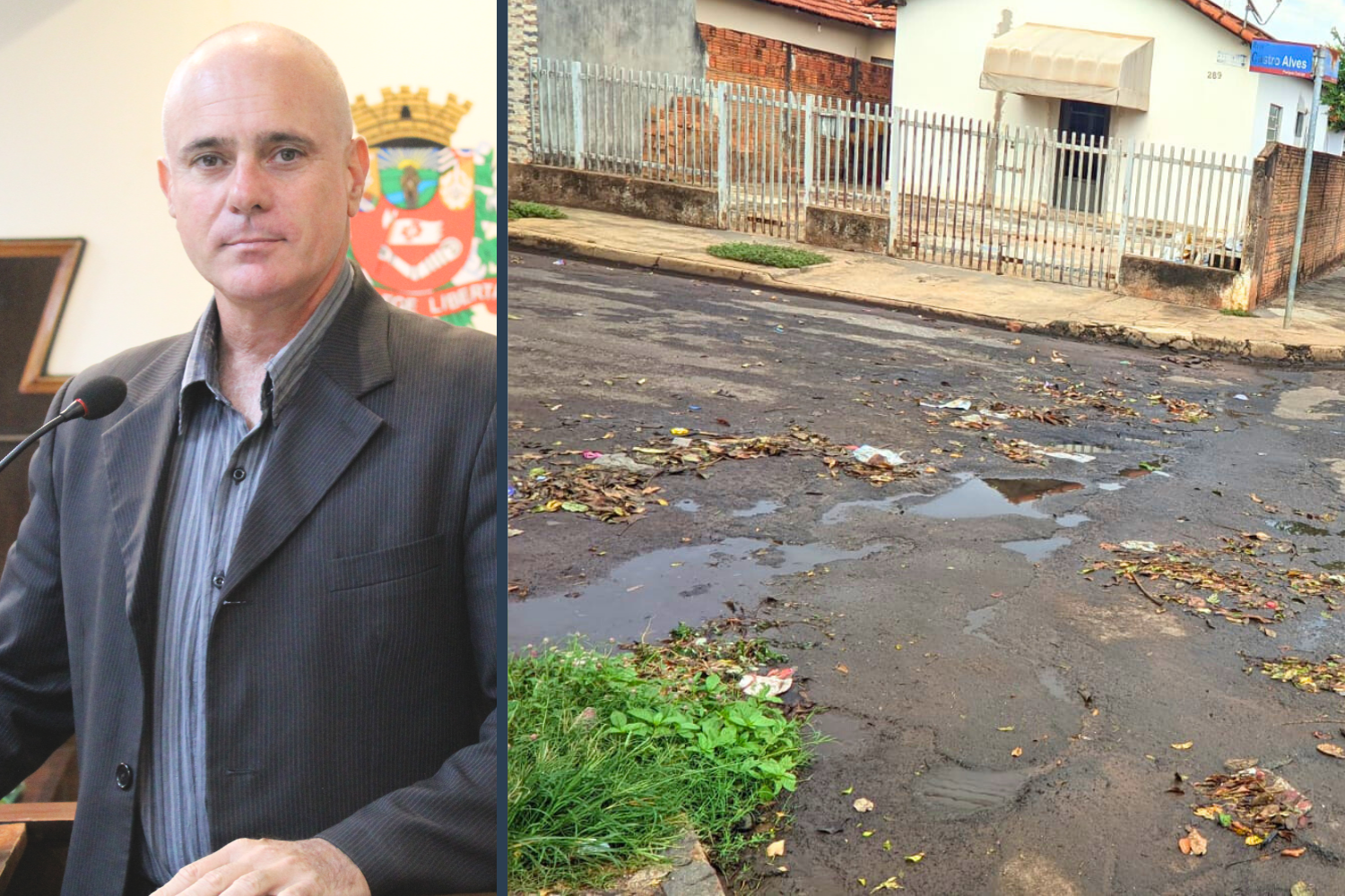 Vereador Kall Rigamonti solicita ao Executivo Municipal restauração de passagem de águas pluviais no cruzamento de vias no Jardim Cecap