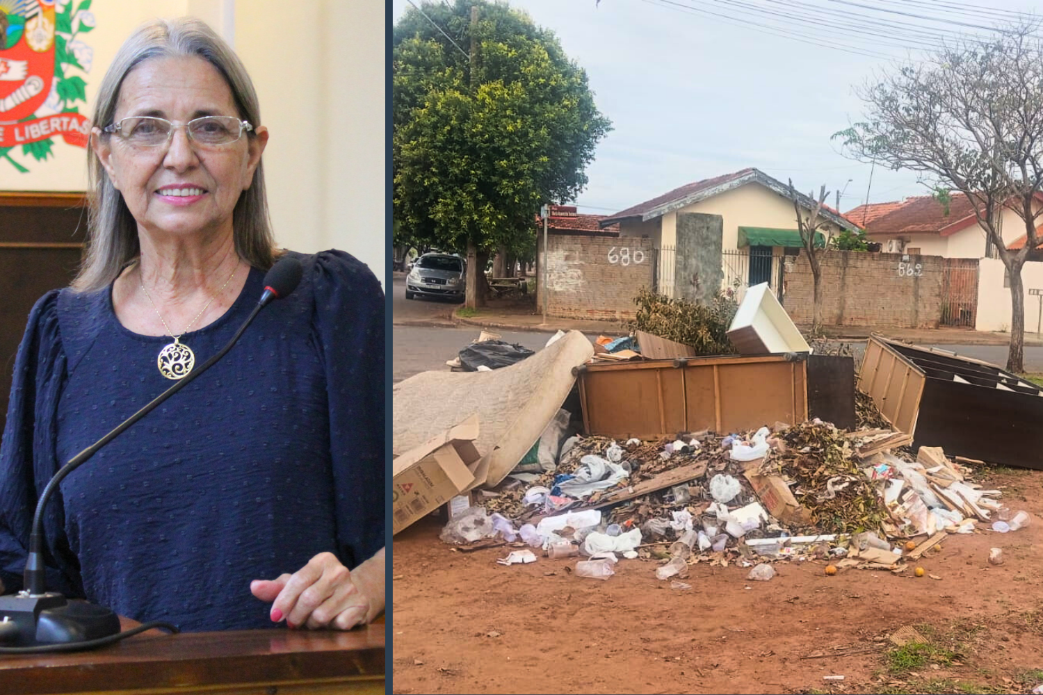Vereadora Sônia Canato solicita ao Executivo Municipal providências com relação ao lixo espalhado na Rua Padre Vieira no bairro Jardim Nova Jerusalém