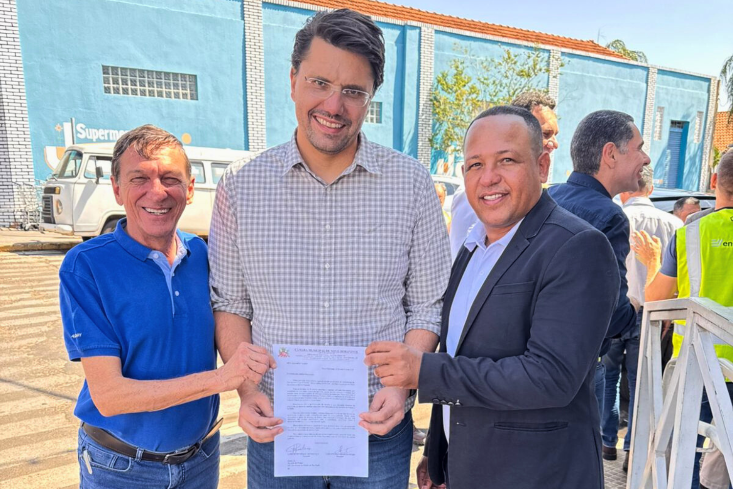 Vereadores Carlos Henrique BGO e Vasquinho acompanham comitiva do Estado em visita técnica às obras de duplicação da ponte sobre o Rio Tietê